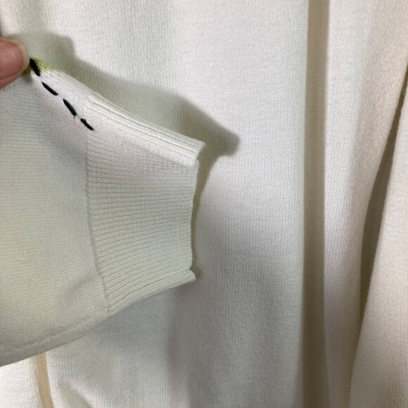 Womens Vintage Tailor B Moss Clothing Co Long Sleeve Cardigan White Green Purple - Picture 5 of 8